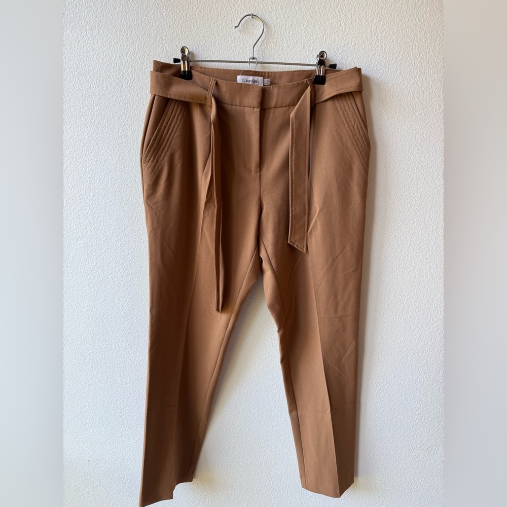 Calvin Klein Cropped High Waisted Tie Pant
